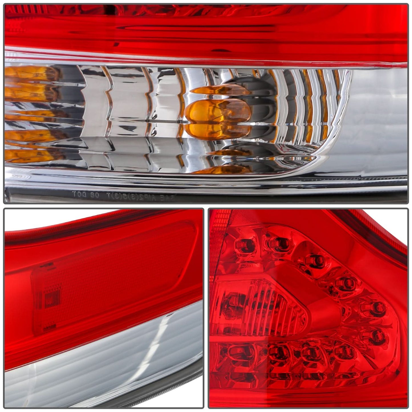 2011-2014 Toyota Sienna OE Style LED Tail Light - Right Side Red/Clear
