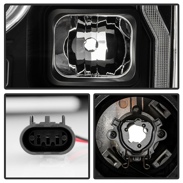 SPYDER Signature 20-22 Ford F250/F350 (Halogen) Proj. Headlights - Black (PRO-YD-FS20HALSI-SEQ-BK) 5088628