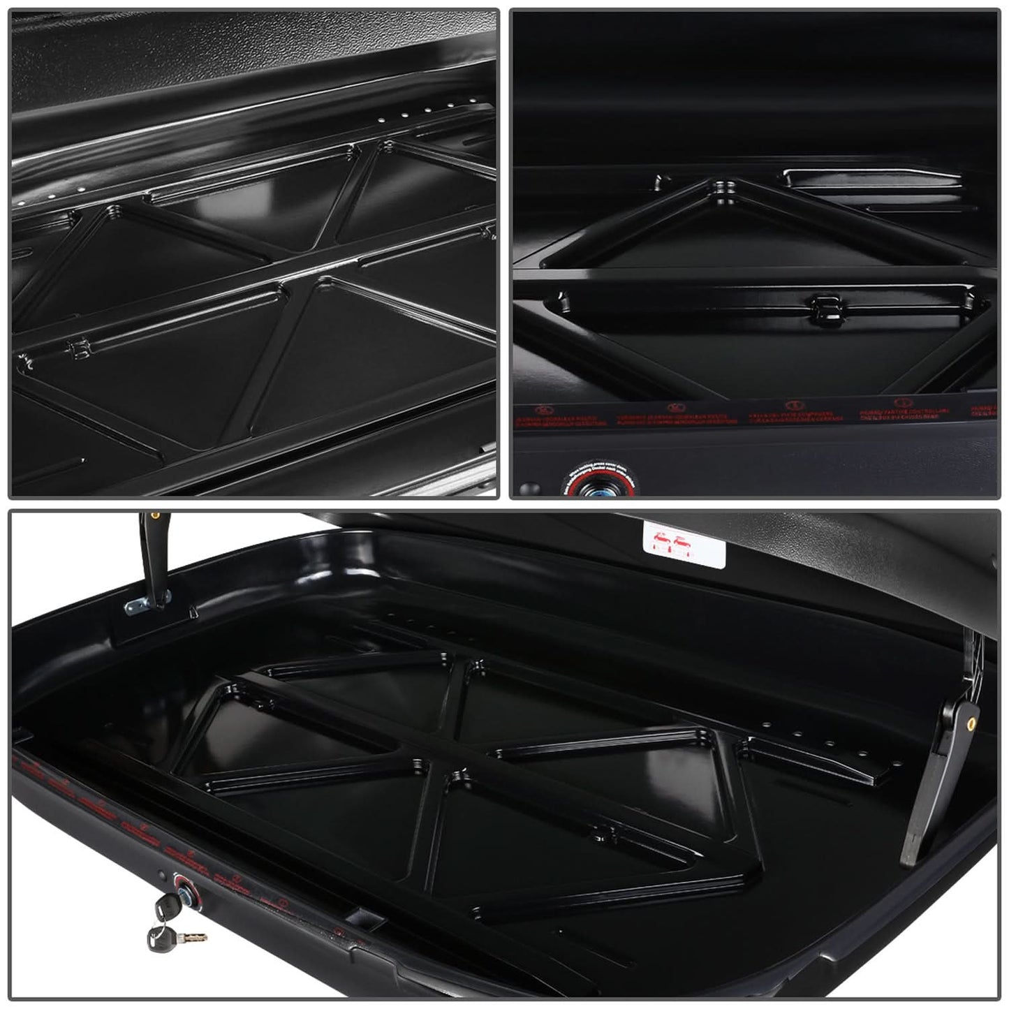Universal Roof Rack Cross Bars + Cargo Box Set - 120CM Black