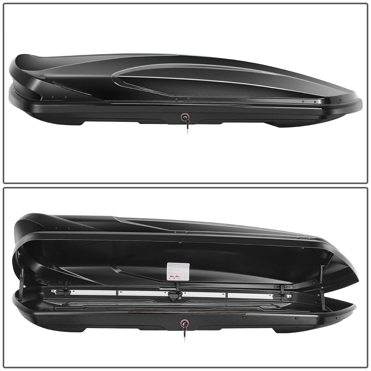 Universal 420L Roof Box - 72 Inch Length Glossy Black