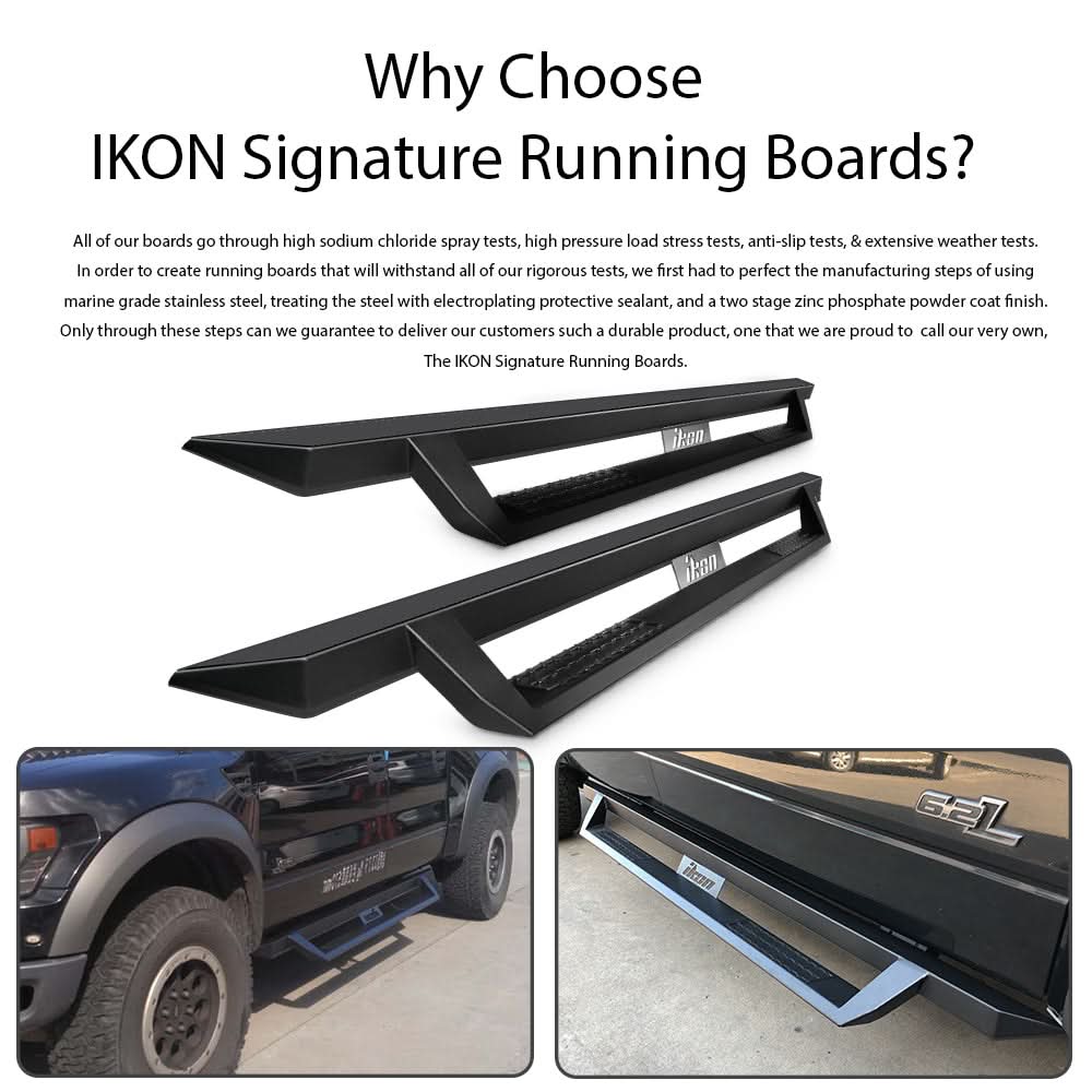 2005-2022 Toyota Tacoma Double Cab IKON V1 Black Running Boards Steel