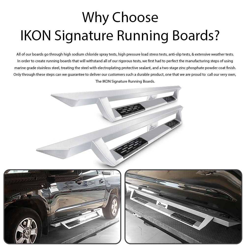 2009-2023 Dodge Ram 1500 IKON V1 Silver Running Boards Solid Steel