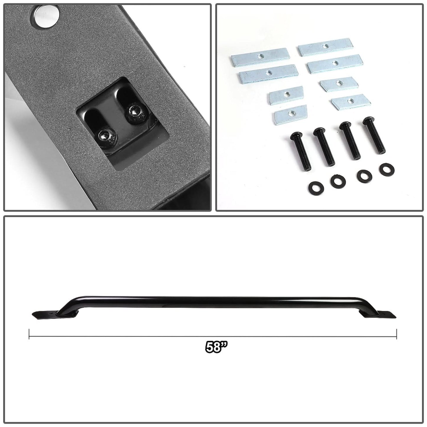 14-17 Chevy Silverado GMC Sierra 1500 2500 3500 HD 5.5ft Bed Rails Black