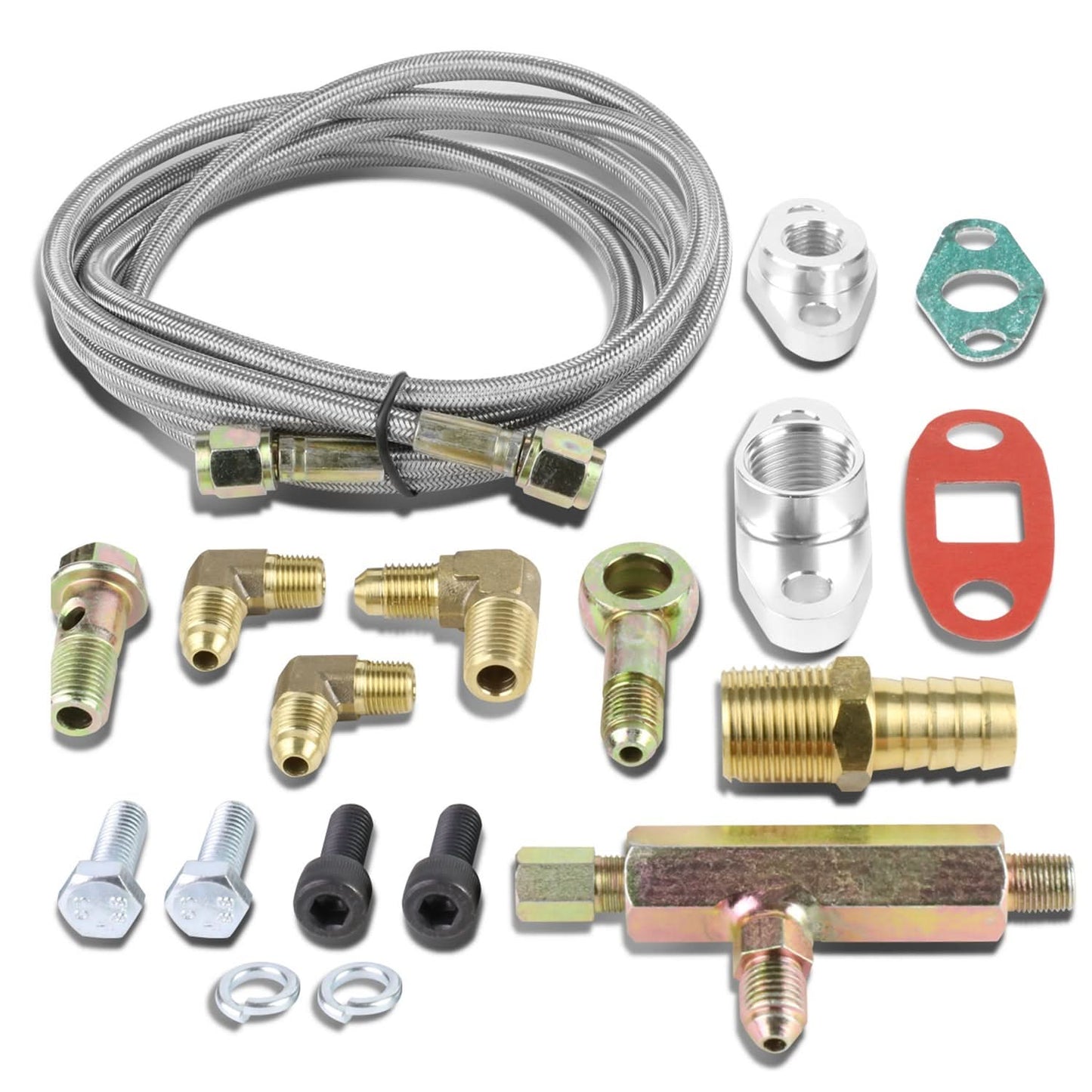 Type 12 Style Oil Feed and Drain Line Kit with Banjo Bolt
