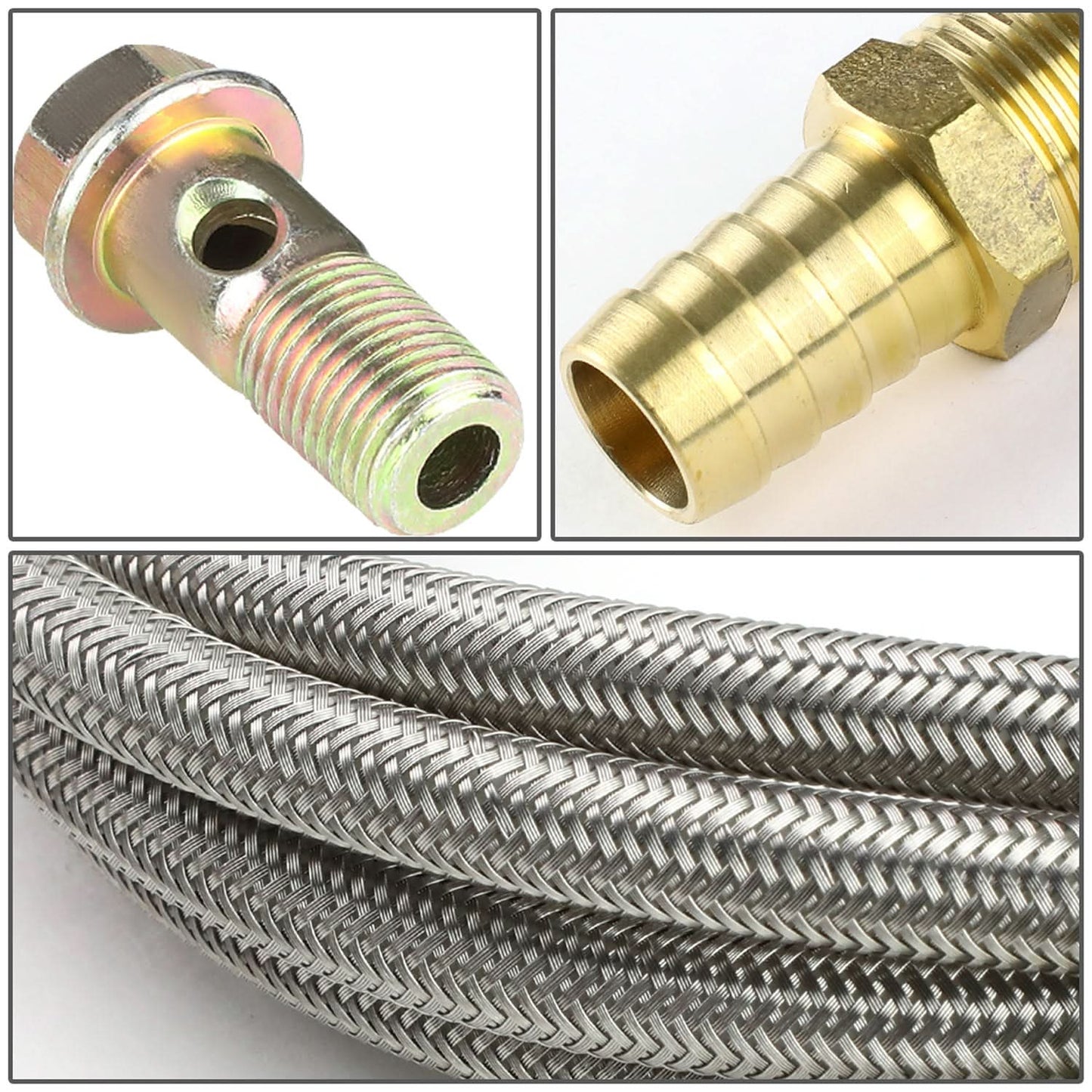 Type 12 Style Oil Feed and Drain Line Kit with Banjo Bolt