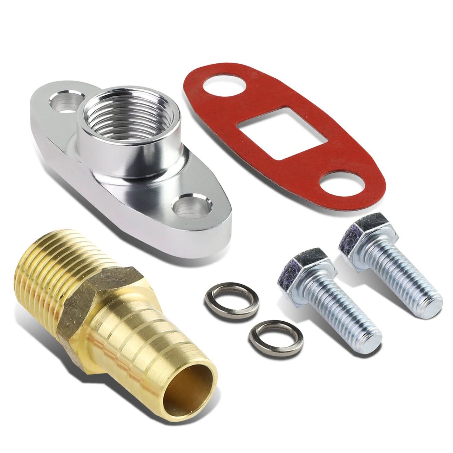 10 AN Oil Drain Line Adapter Flange with Gasket and Fittings