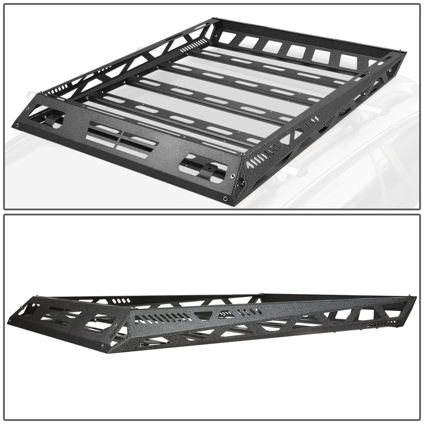Universal 55x41 Roof Cargo Basket - Black Steel Construction