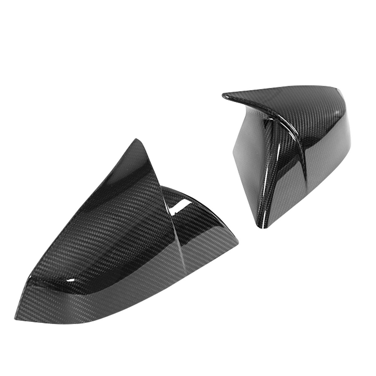 2021-2025 Tesla Model S Gloss Black Side Mirror Cover Dry Carbon Fiber