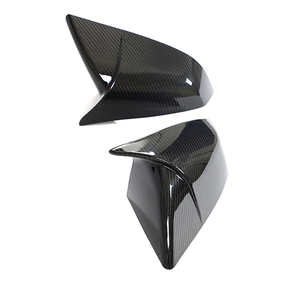 2021-2025 Tesla Model S Gloss Black Side Mirror Cover Dry Carbon Fiber