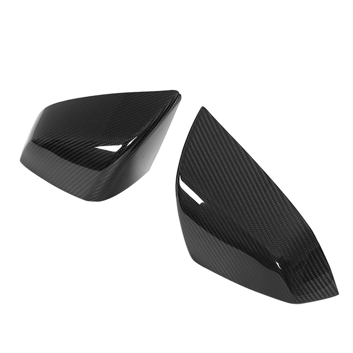 2021-2025 Tesla Model S OE Gloss Black Mirror Covers Dry Carbon Fiber