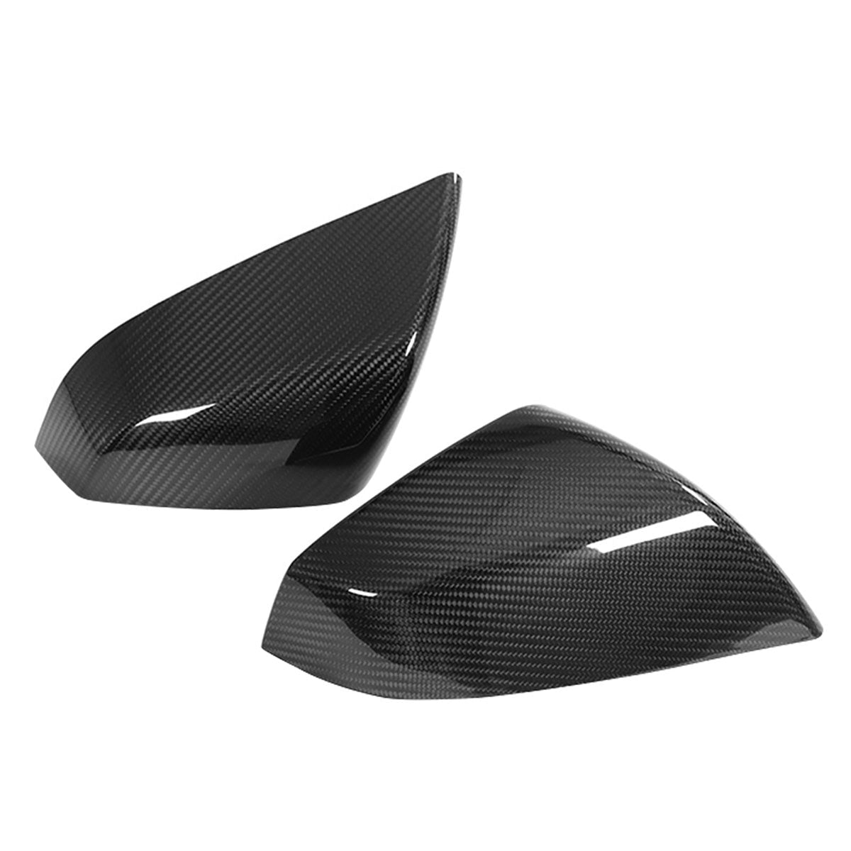 2021-2025 Tesla Model S OE Gloss Black Mirror Covers Dry Carbon Fiber