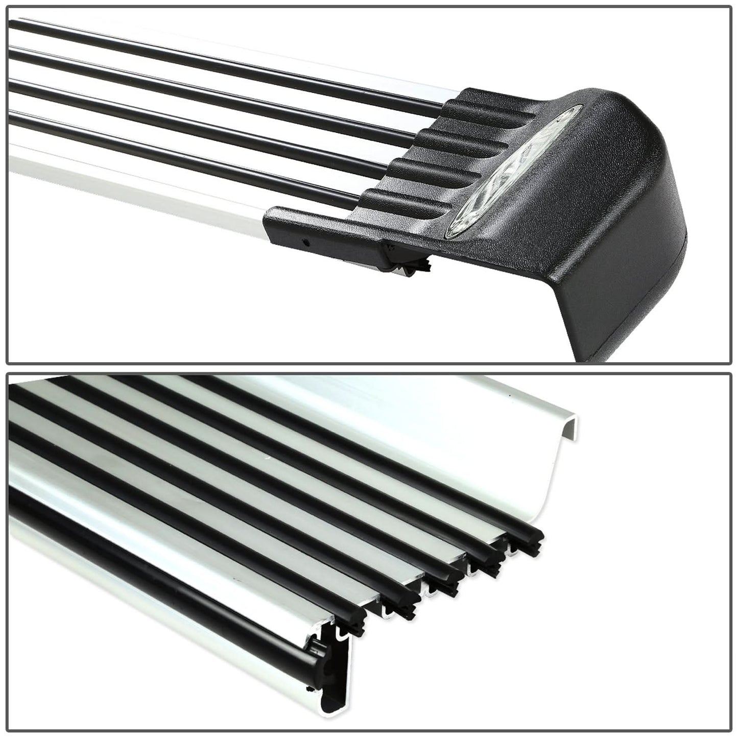 2008-2013 Toyota Highlander LED Running Boards Aluminum Black