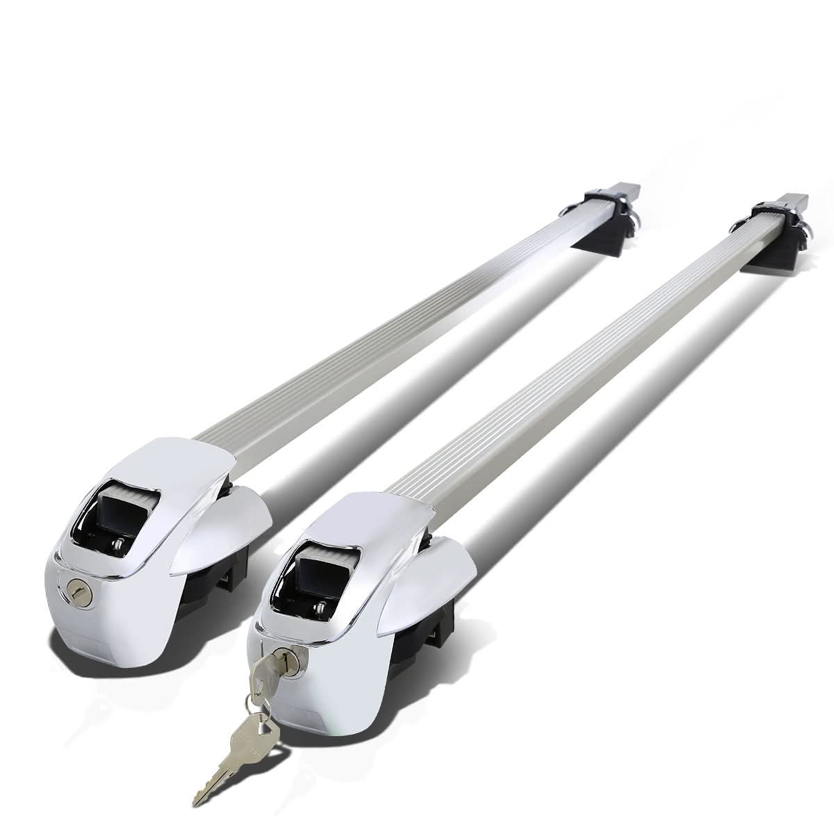 Universal 54" Aluminum Square Roof Rack Crossbar w/ Lock - Silver