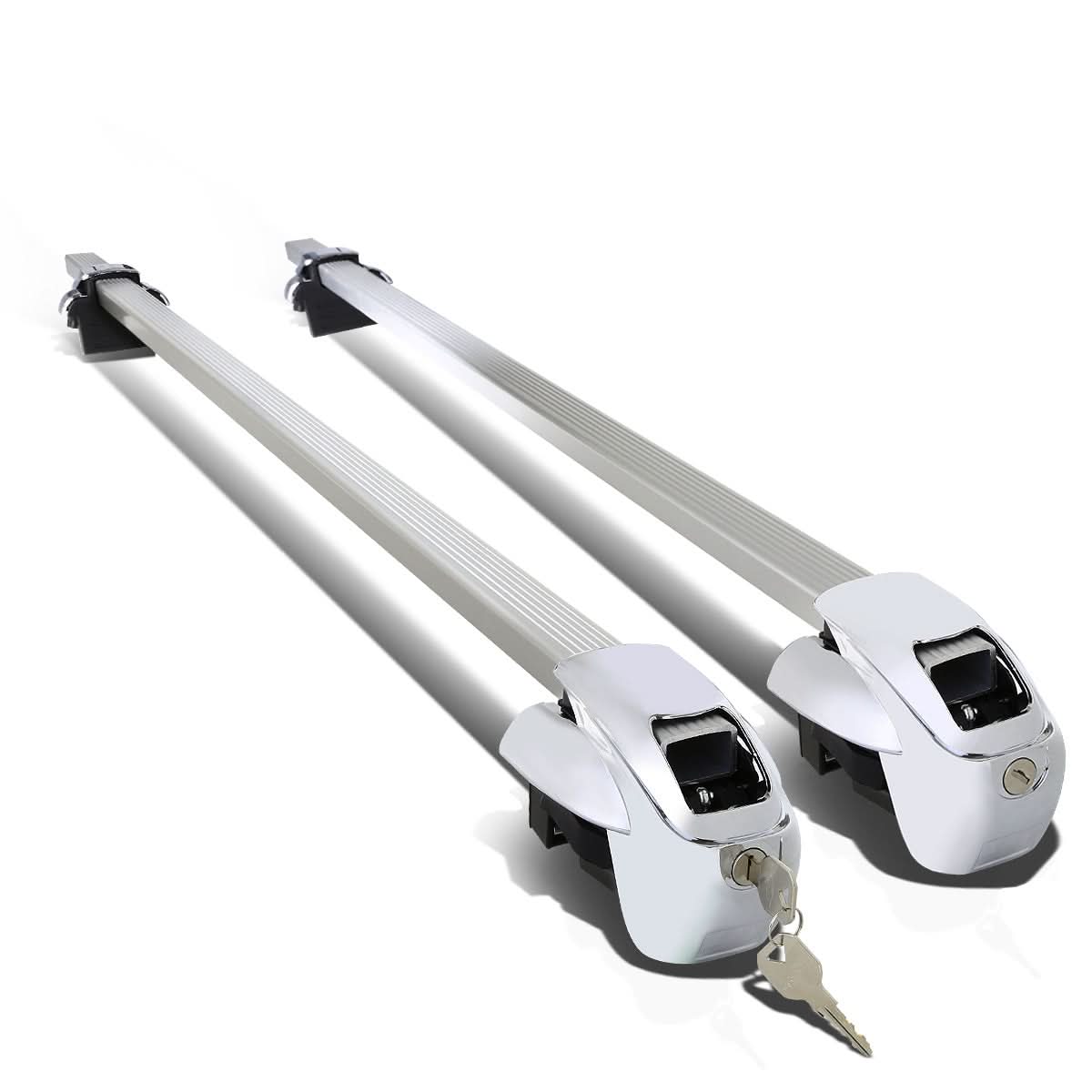 Universal 54" Aluminum Square Roof Rack Crossbar w/ Lock - Silver