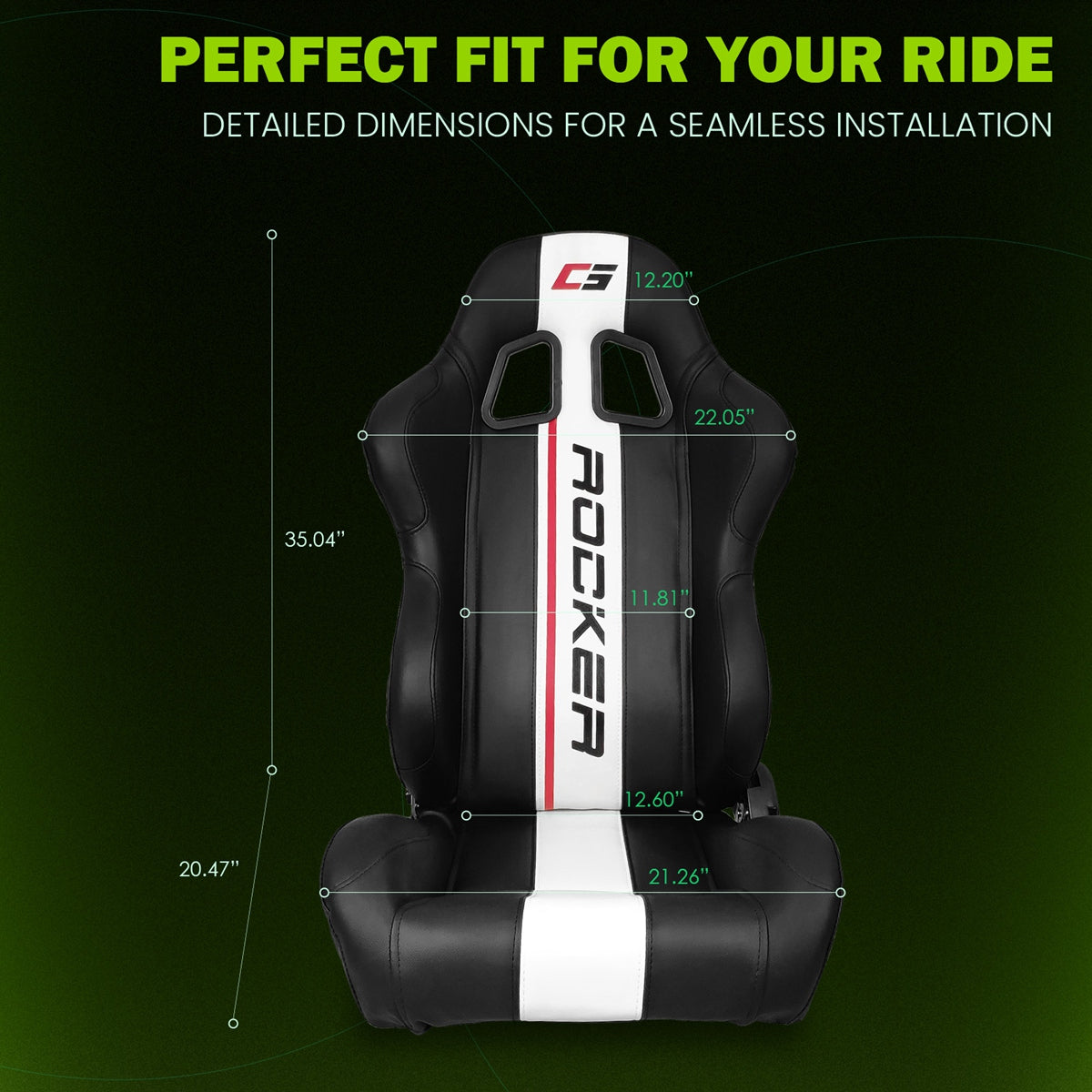 Universal Reclinable Left Driver Side Racing Seat Dual Slider