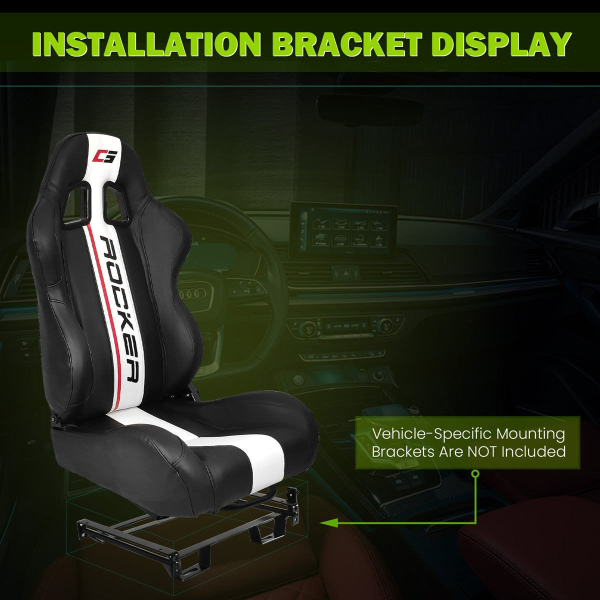 Universal Reclinable Left Driver Side Racing Seat Dual Slider