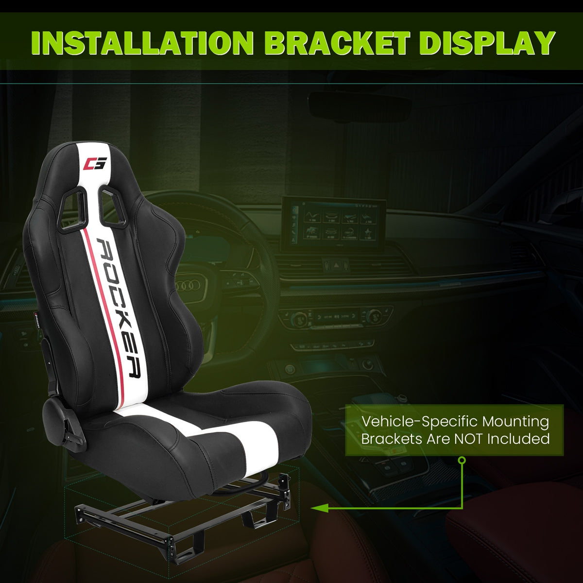Universal Reclinable Right Passenger Side Racing Seat Dual Slider
