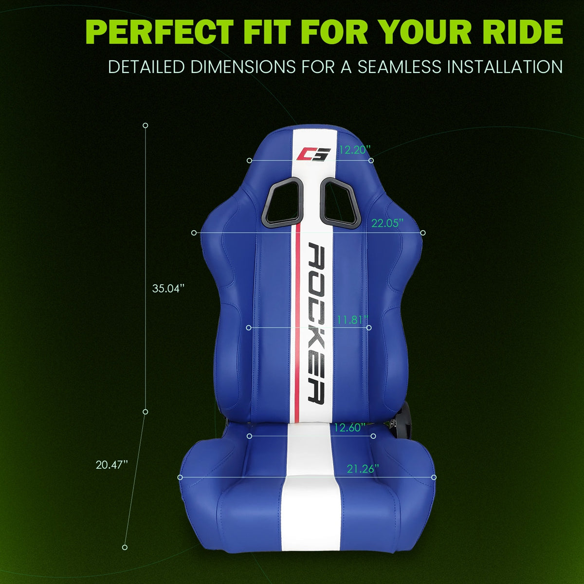 Universal Reclinable Left Driver Side Racing Seat Dual Slider