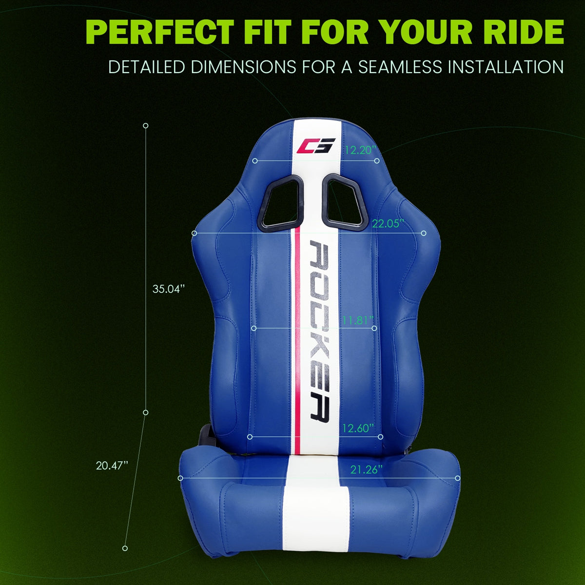 Universal Reclinable Right Passenger Side Racing Seat Dual Slider