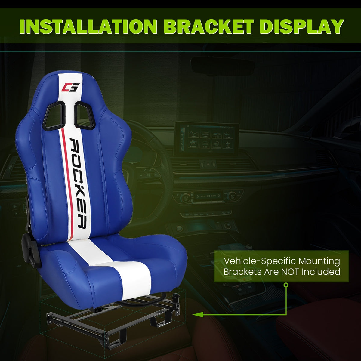 Universal Reclinable Right Passenger Side Racing Seat Dual Slider