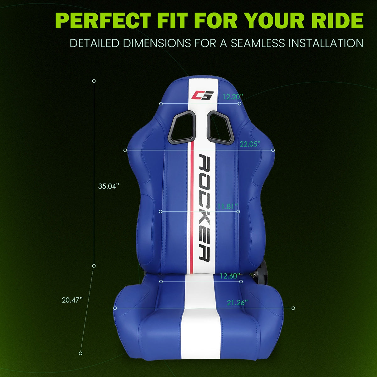 Universal Racing Seat Dual Slider PU Carbon Leather