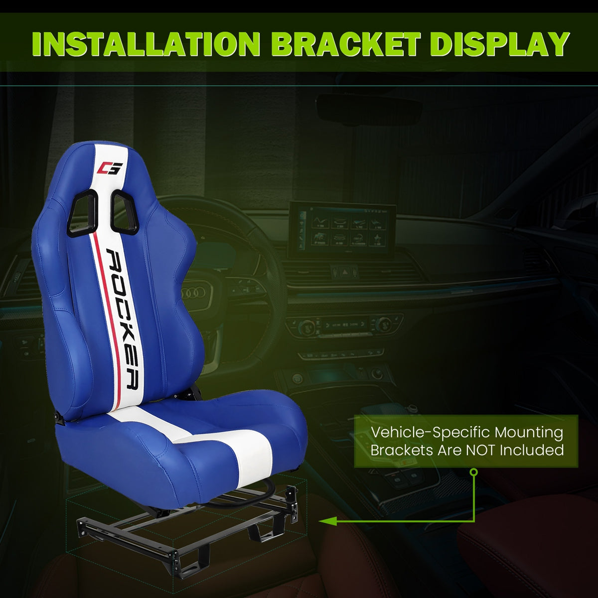 Universal Racing Seat Dual Slider PU Carbon Leather