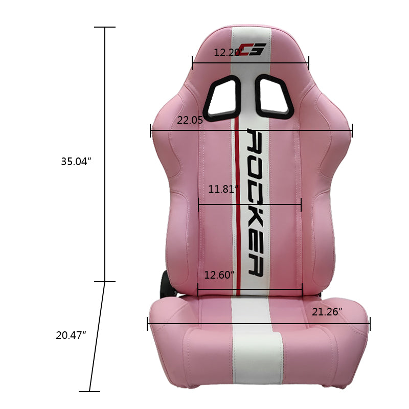 Universal Racing Seat Dual Slider PU Carbon Leather