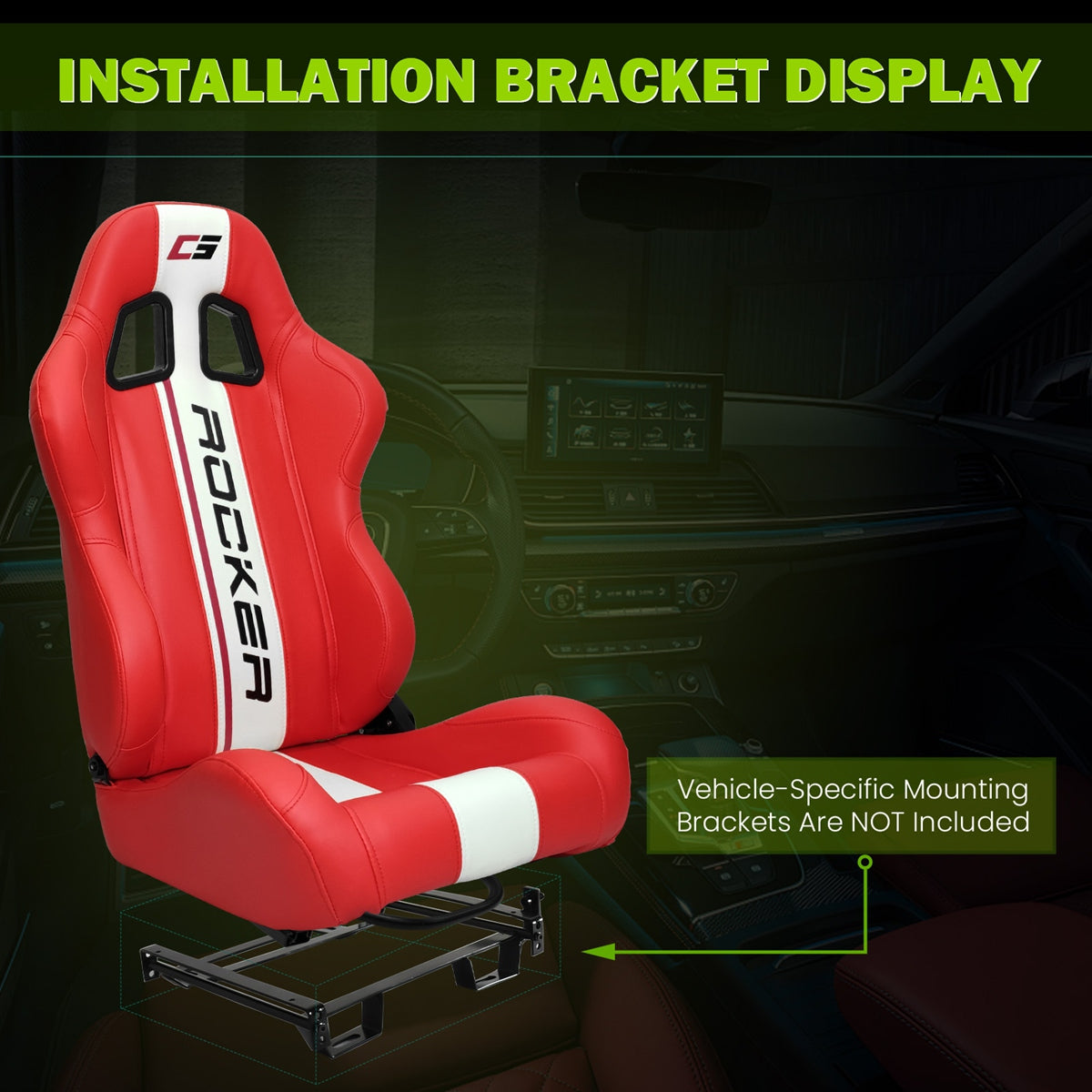 Universal Reclinable Left Driver Side Racing Seat Dual Slider