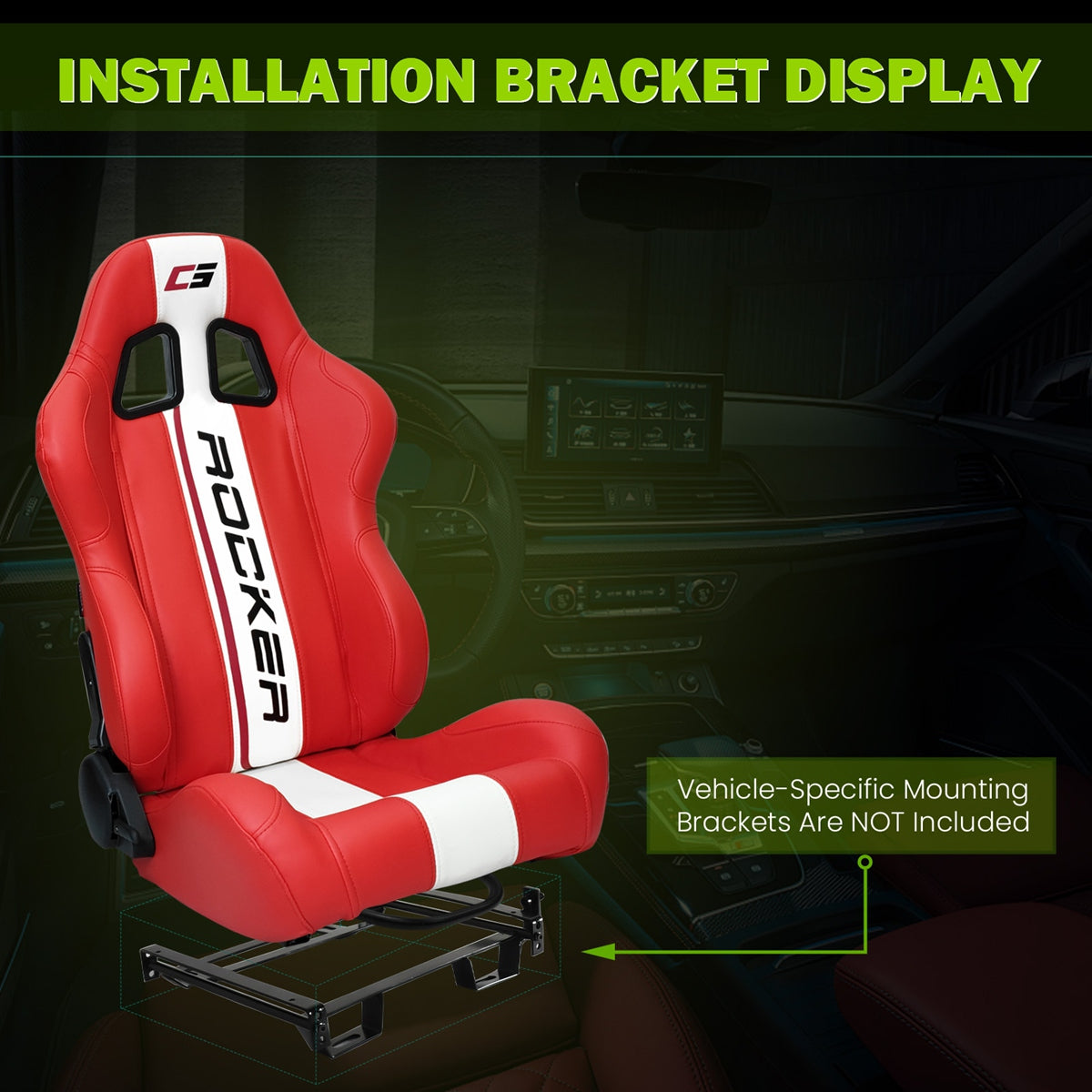 Universal Reclinable Right Passenger Side Racing Seat Dual Slider