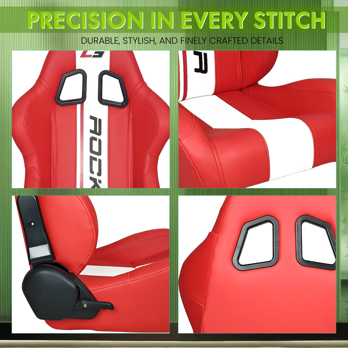 Universal Racing Seat Dual Slider PU Carbon Leather