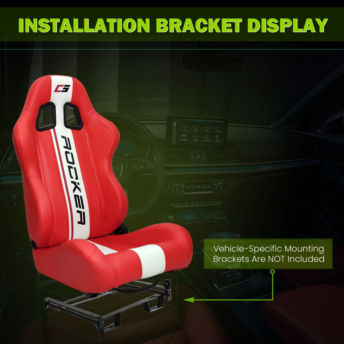 Universal Racing Seat Dual Slider PU Carbon Leather