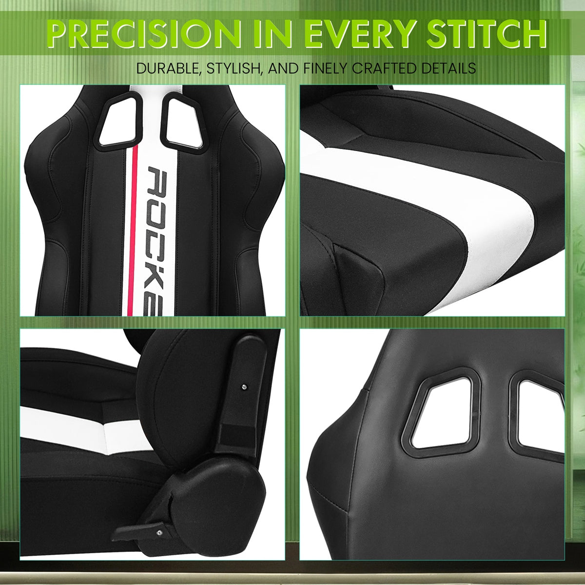 Universal Racing Seat Dual Slider PU Carbon Leather