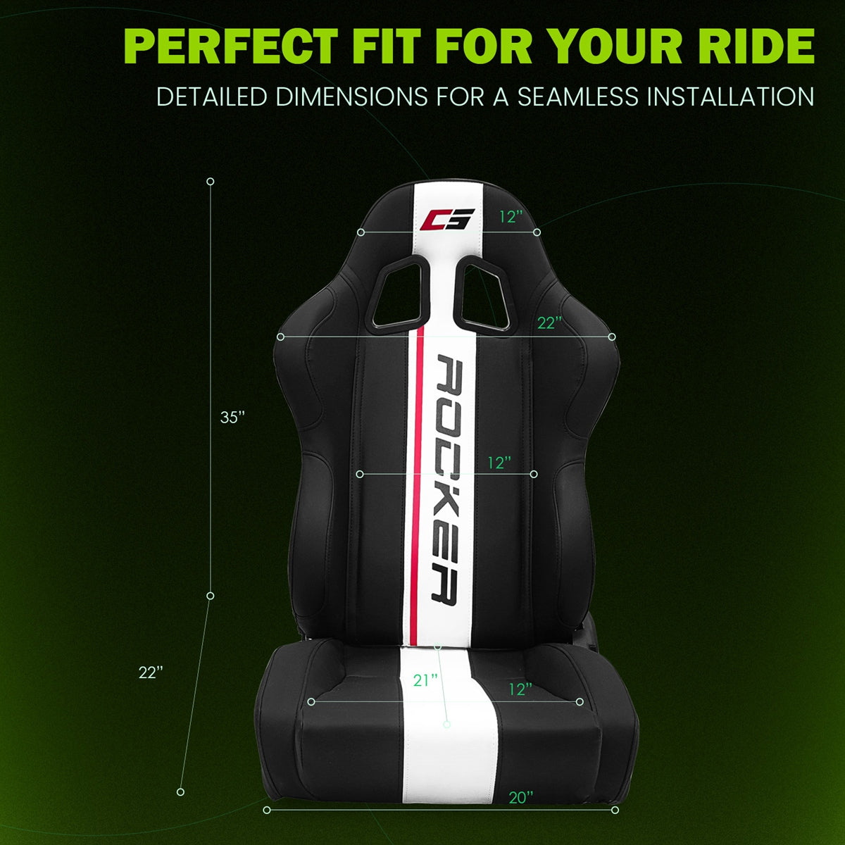 Universal Racing Seat Dual Slider PU Carbon Leather