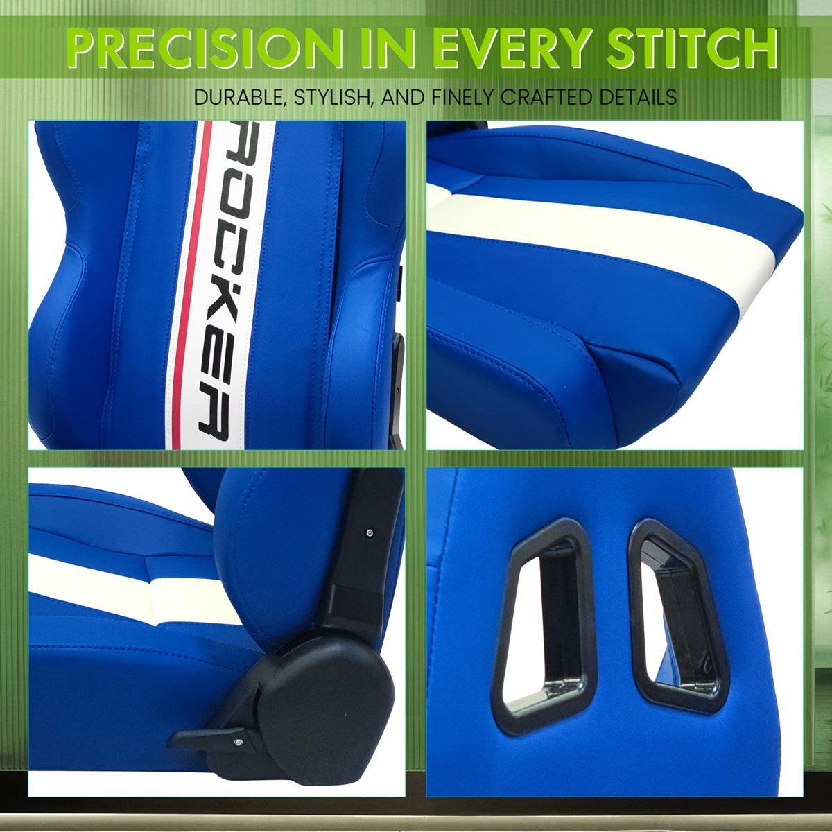 Universal Racing Seat Dual Slider PU Carbon Leather