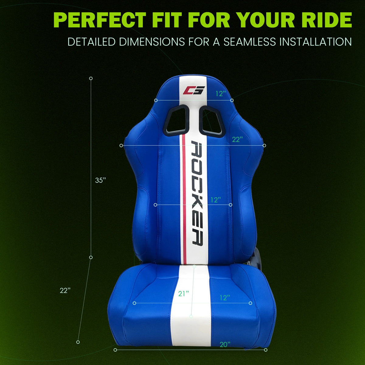 Universal Racing Seat Dual Slider PU Carbon Leather