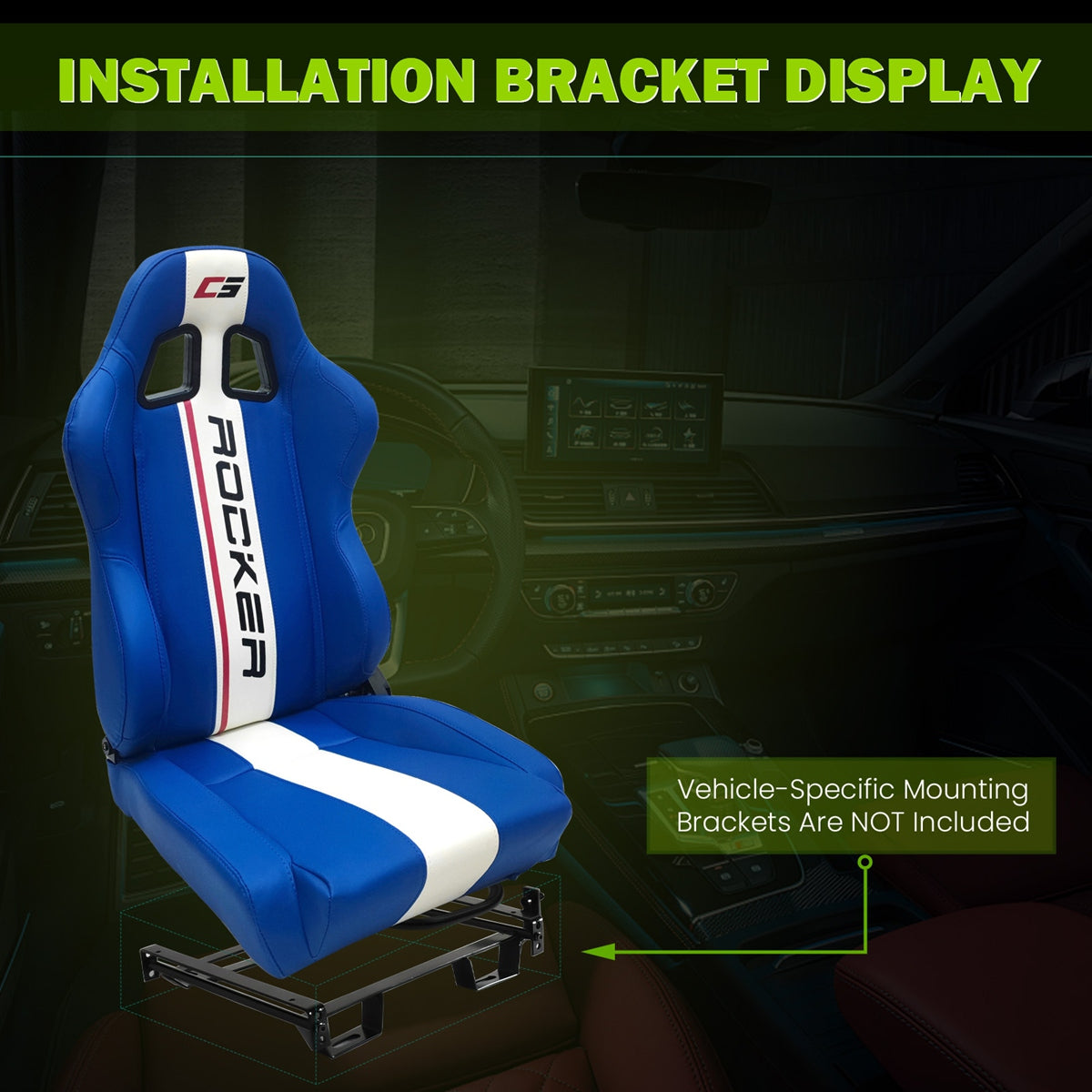 Universal Racing Seat Dual Slider PU Carbon Leather