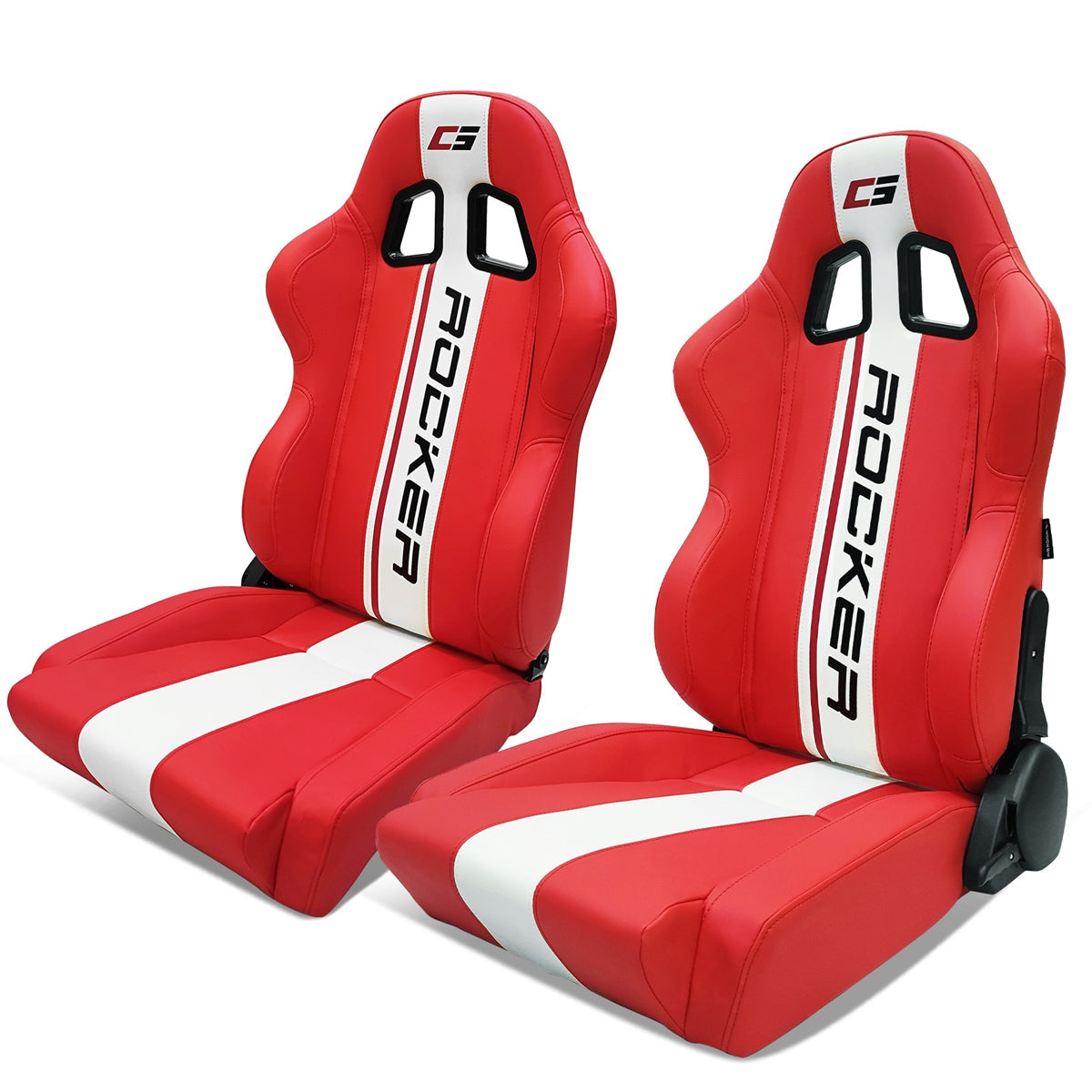 Universal Racing Seat Dual Slider PU Carbon Leather