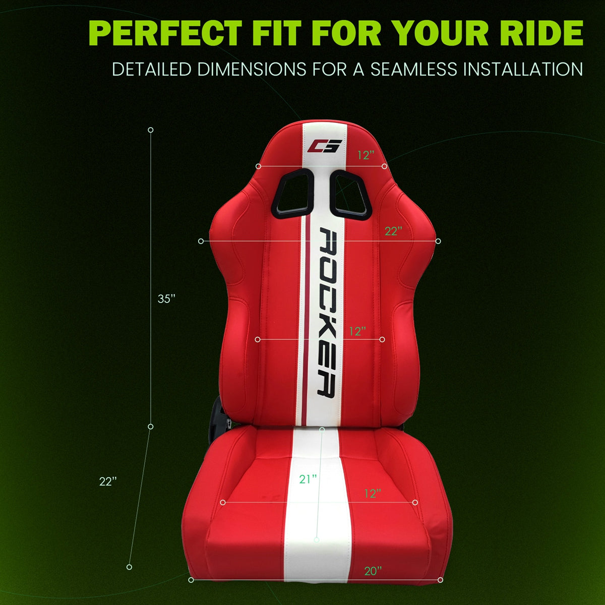 Universal Racing Seat Dual Slider PU Carbon Leather