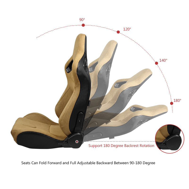 Universal Reclinable Left Driver Side Racing Seat Dual Slider