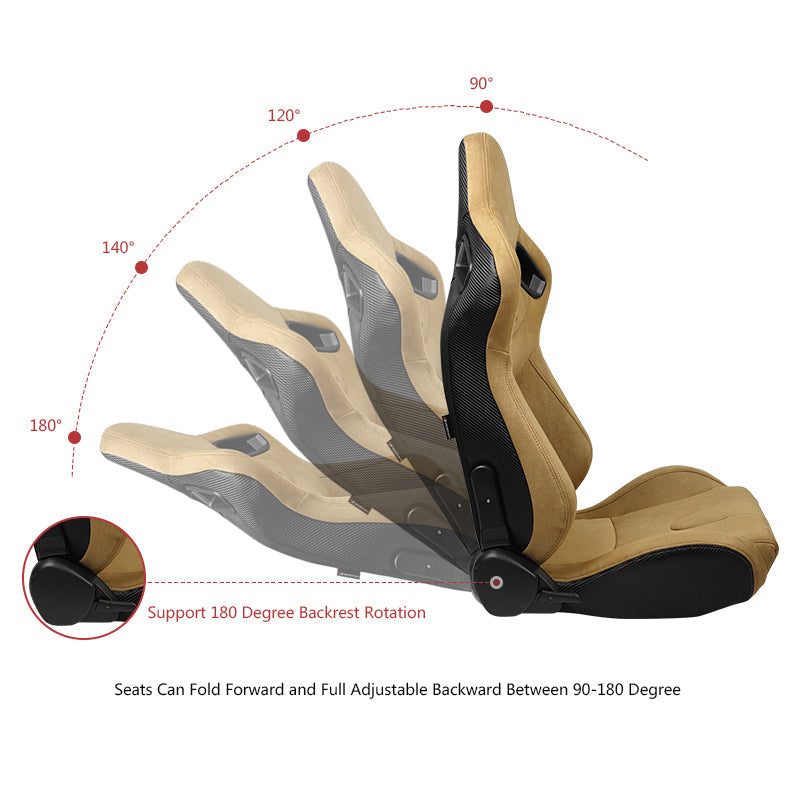 Universal Reclinable Right Passenger Side Racing Seat Dual Slider