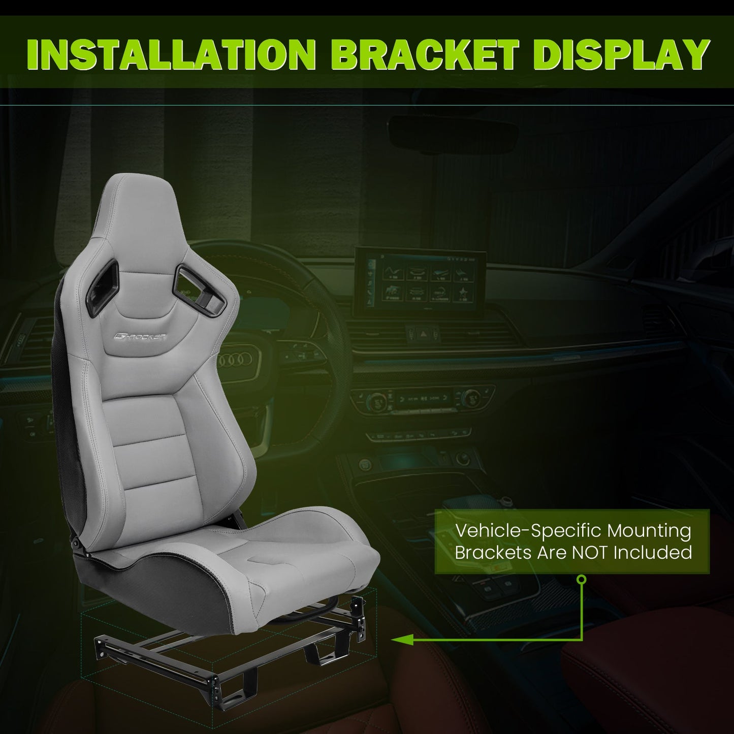 Universal Reclinable Left Driver Side Racing Seat Dual Slider