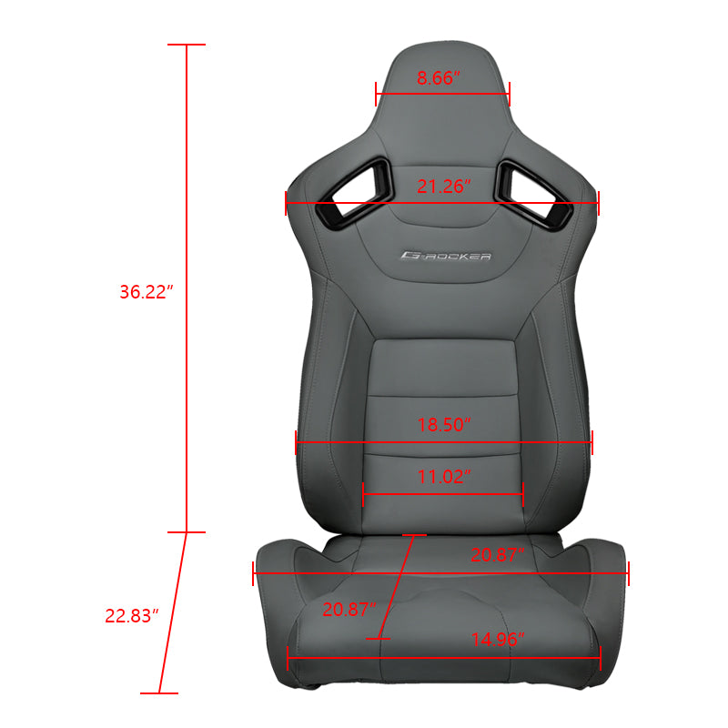 Universal Reclinable Left Driver Side Racing Seat Dual Slider