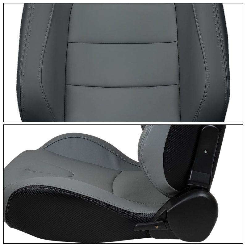 Universal Reclinable Left Driver Side Racing Seat Dual Slider