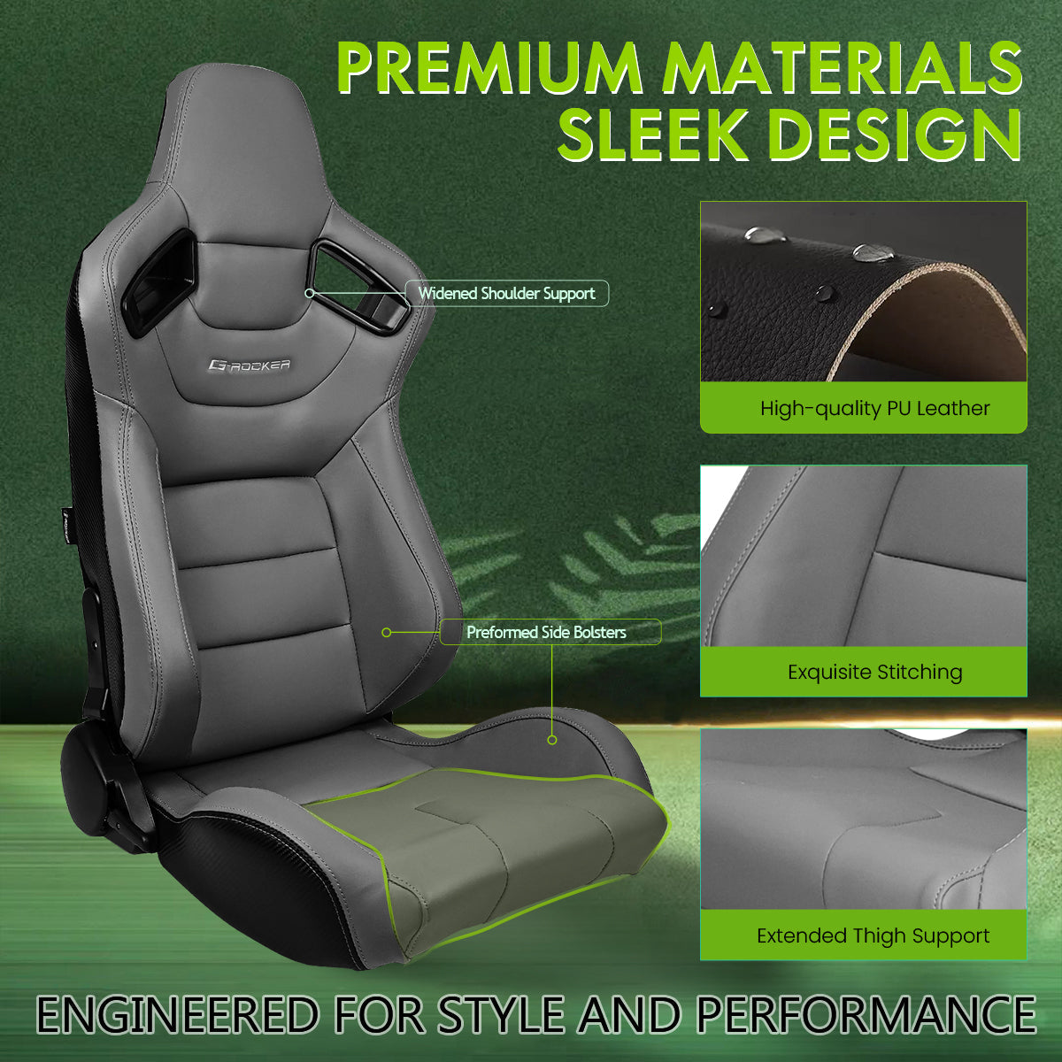 Universal Reclinable Right Passenger Side Racing Seat Dual Slider