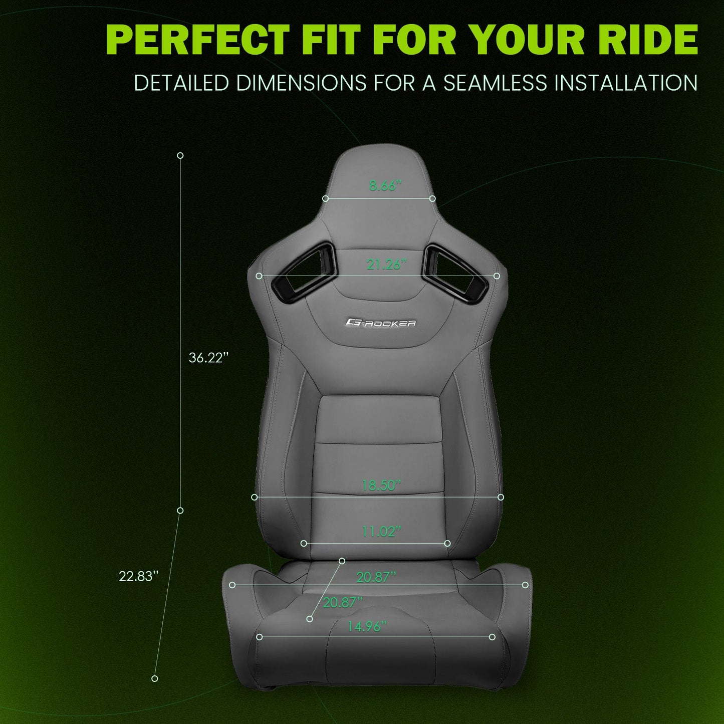 Universal Reclinable Right Passenger Side Racing Seat Dual Slider