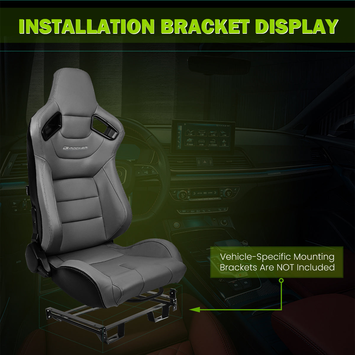 Universal Reclinable Right Passenger Side Racing Seat Dual Slider