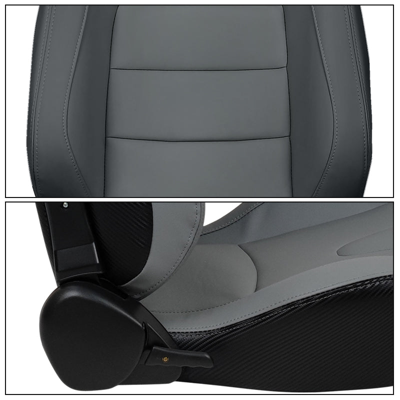 Universal Reclinable Right Passenger Side Racing Seat Dual Slider