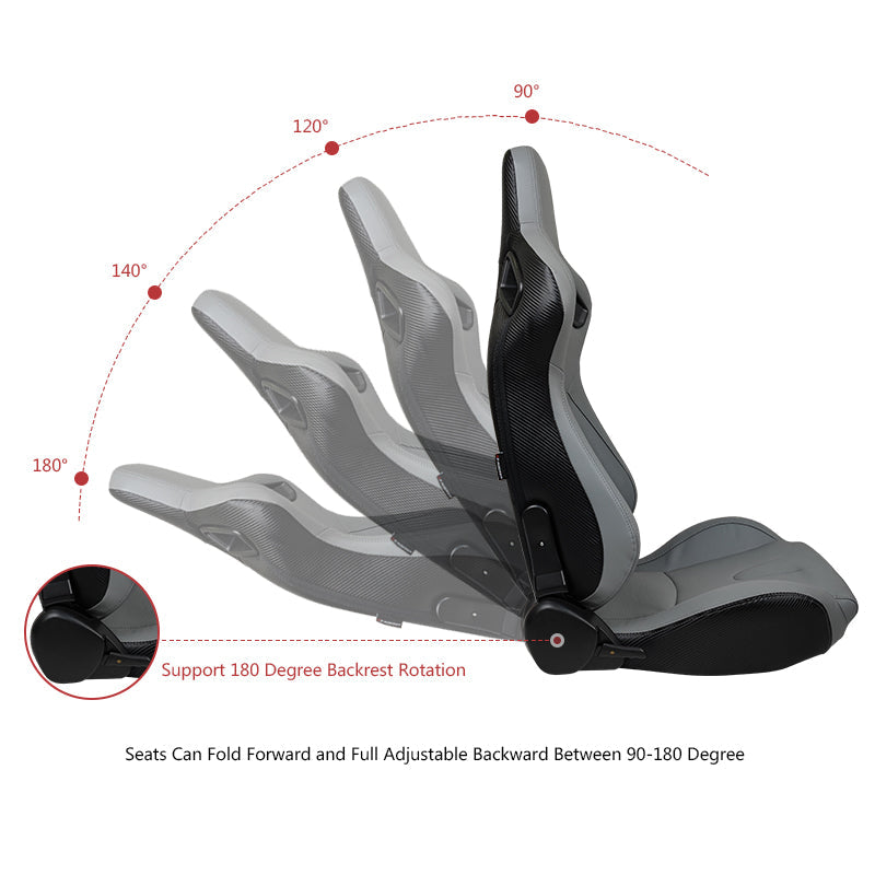 Universal Reclinable Right Passenger Side Racing Seat Dual Slider