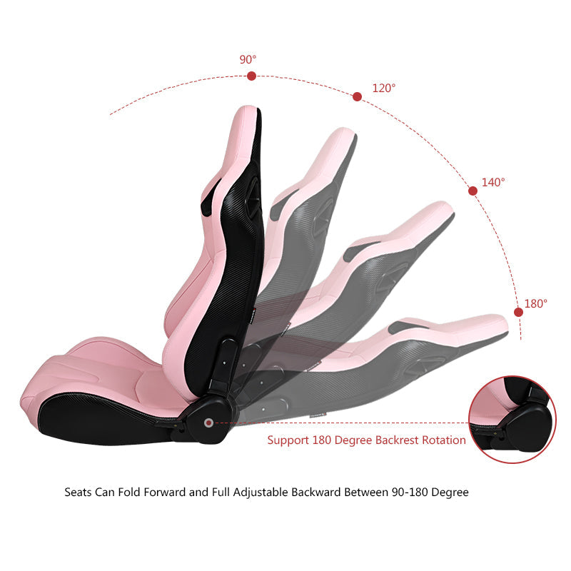 Universal Reclinable Left Driver Side Racing Seat Dual Slider