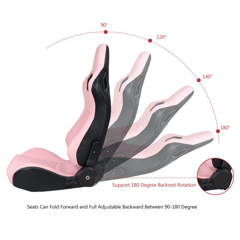 Universal Reclinable Left Driver Side Racing Seat Dual Slider